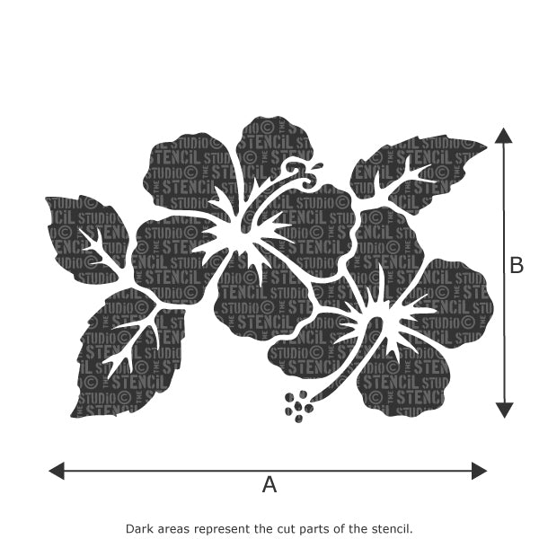 Hibiscus with Leaves - The Stencil Studio