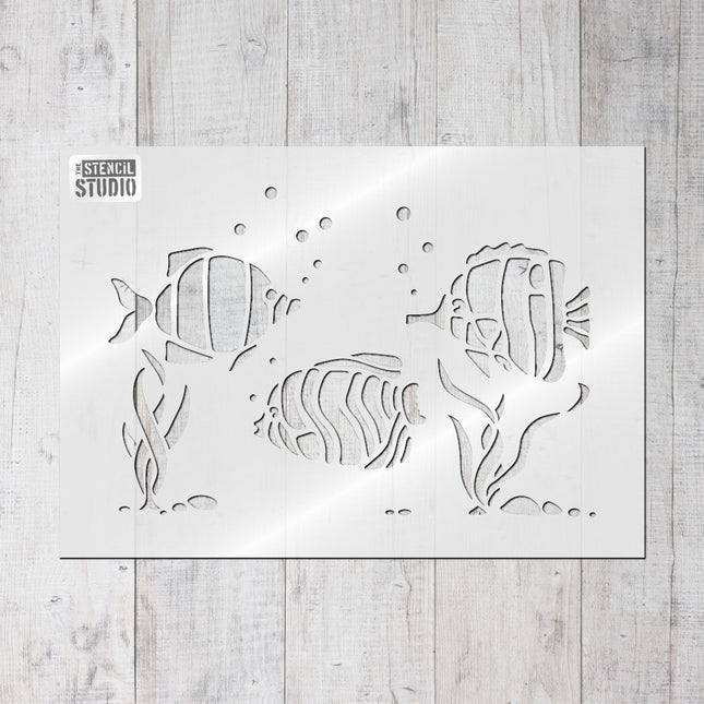 Schablone Tropische Fische