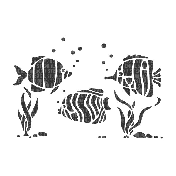 Schablone Tropische Fische