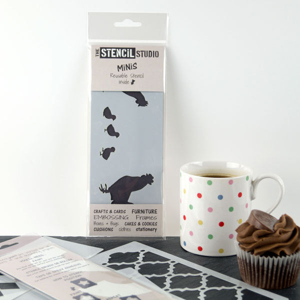 Chickens - Hühner - Mini Stencil