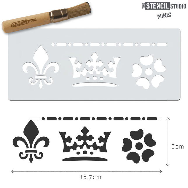 Regal Set - Krone, Fleur de Lis -  Mini Stencil