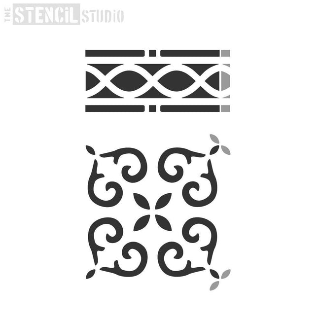 Prestbury Tile & Border Schablone - The Stencil Studio