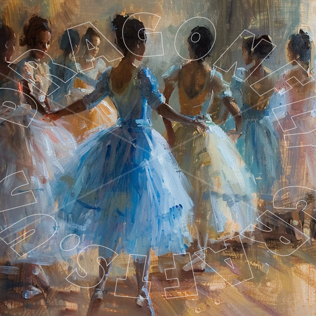 Stilisierte Balett Tänzerinnen auf Decoupage Papier