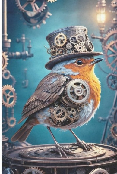 Steampunk Robin - Seidenpapier  Stärke 26,6 g/m²