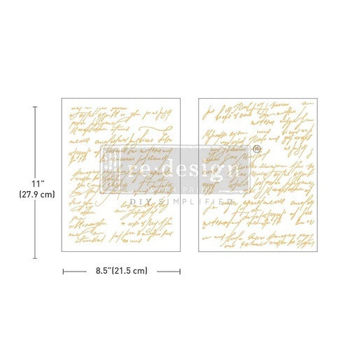 Redesign - Gold Foil A4 Kacha Shimmering Script