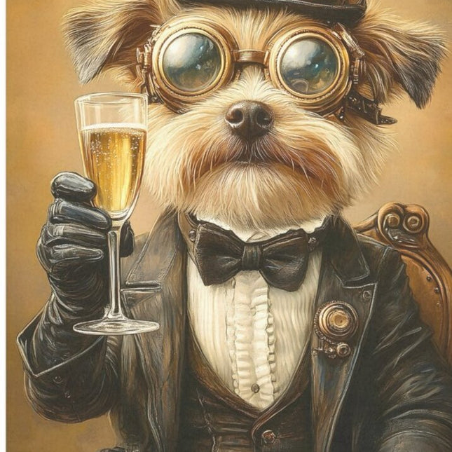 Niedlicher Hund Steampunk - Seidenpapier 26,6 g/m²