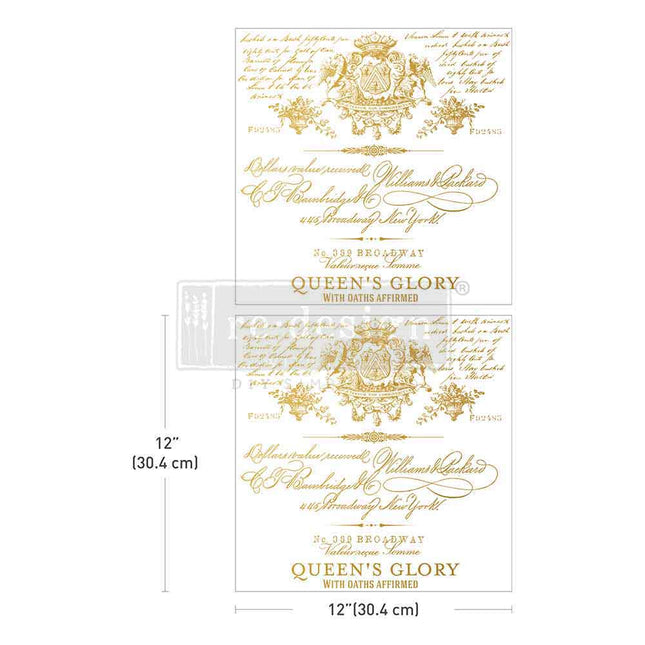 Goldene Schrift als Möbel Transfer