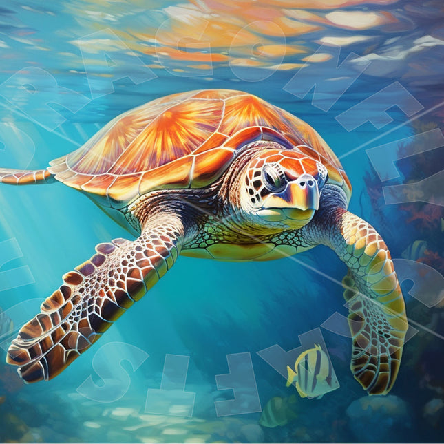 Decoupagepapier Meeresschildkröte schwimmend