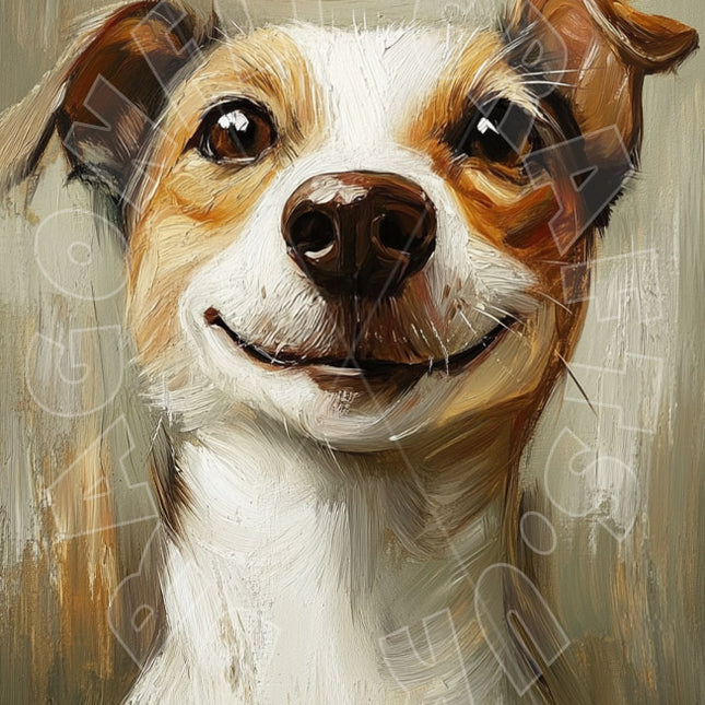 Decoupage Papier lachender Hund