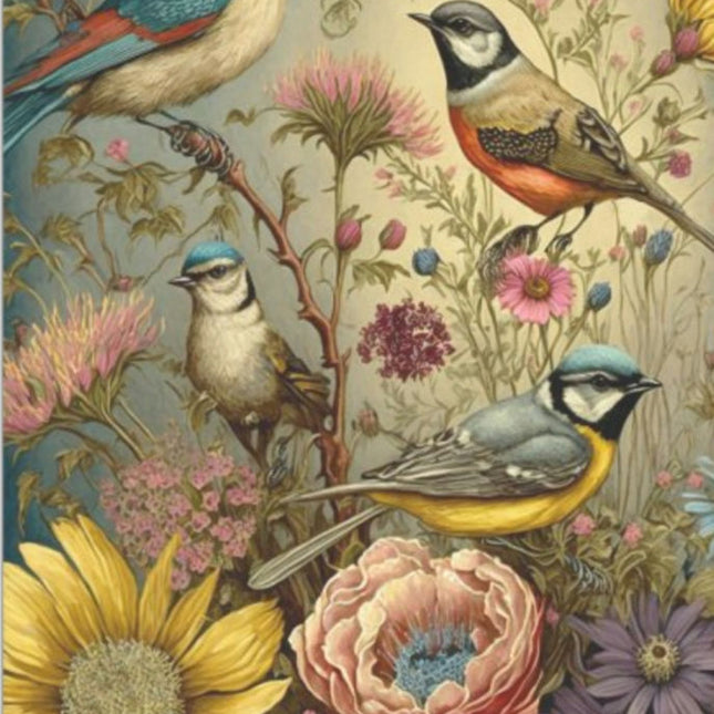 Vintage birds and flowers - Seidenpapier  Stärke 18 llb