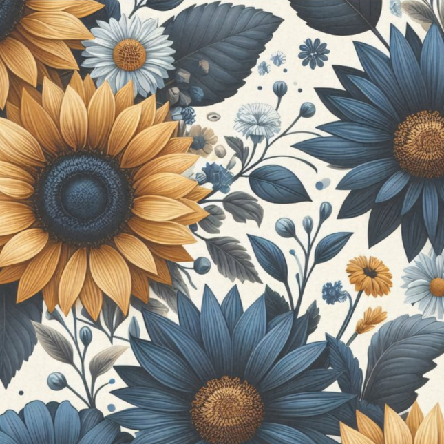 Blaue und Gelbe Sonnenblumen