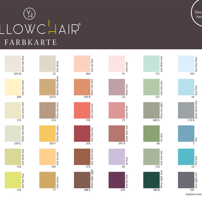 Farbkarte Yellowchair gedruckt
