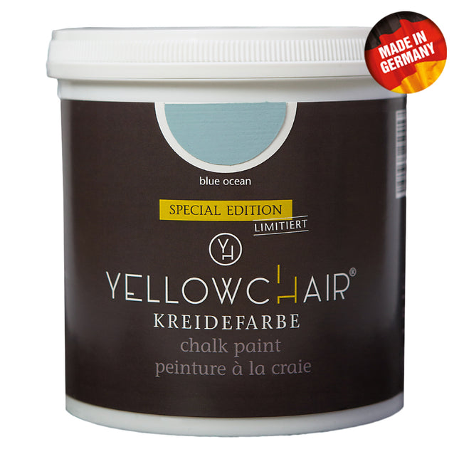 Farbbeispiel Für Yellwochair Kreidefarbe Bleu Ocean an einer 1 Liter Dose