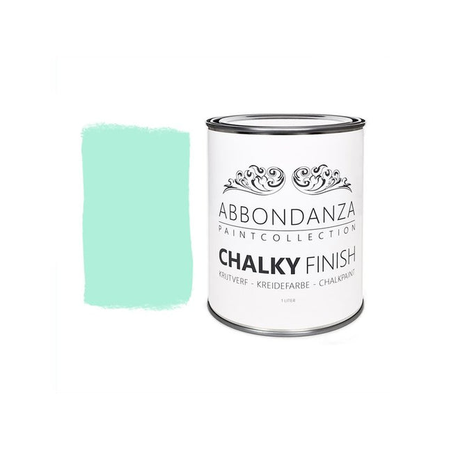 Eine Dose Abbondanza Kreidefarbe und ein Farbmuster für Abbondanza Farbe Cuban Car Nr. 350