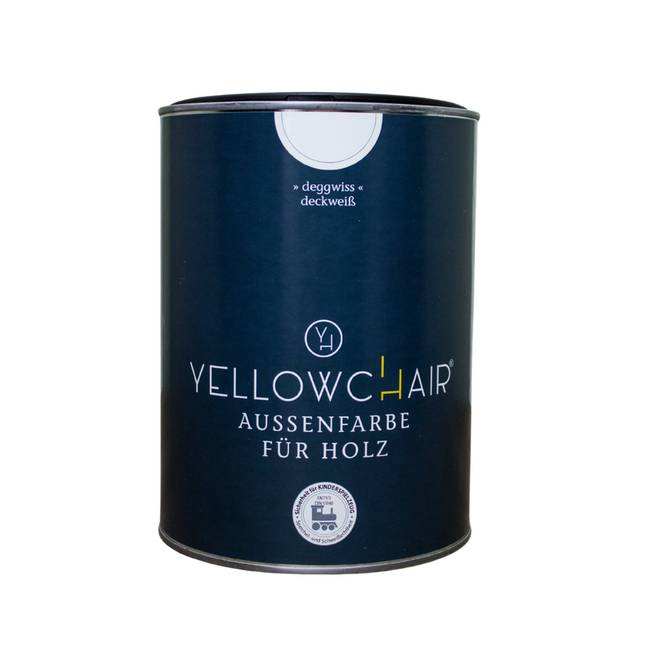 Eine Dose Deckweiß Außenfarbe von Yellowchair