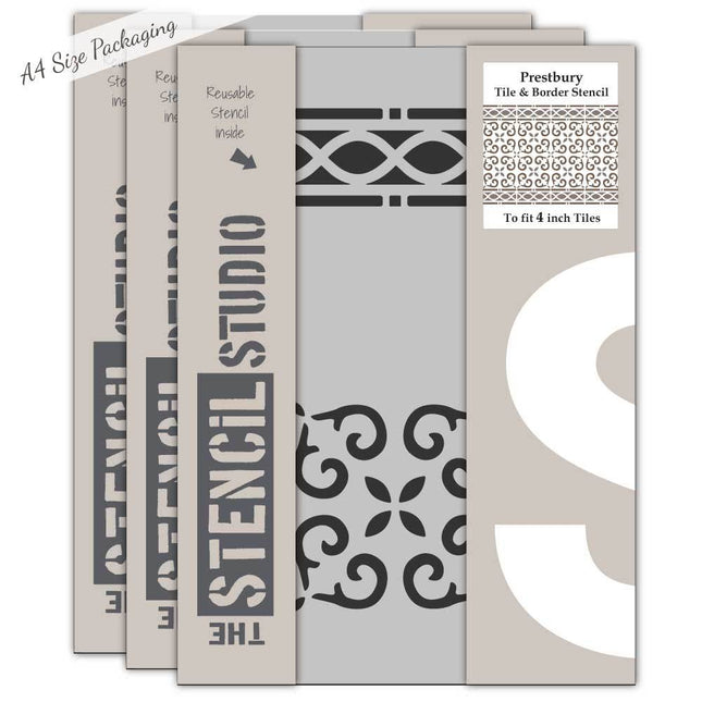 Prestbury Tile & Border Schablone - The Stencil Studio