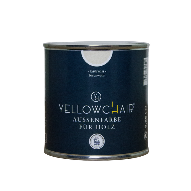 Eine Dose Lasurweis Außenfarbe von Yellowchair