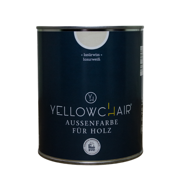 Eine Dose Lasurweis Außenfarbe von Yellowchair