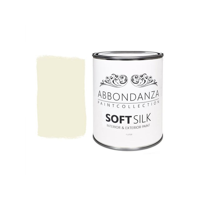Eine Dose Abbondanza Soft Silk und ein Farbmuster für Abbondanza Farbe Biscuit Nr. 006