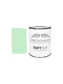 Eine Dose Abbondanza Soft Silk und ein Farbmuster für Abbondanza Farbe Miami Green Nr. 325