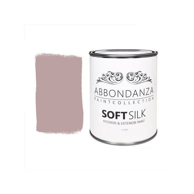 Eine Dose Abbondanza Soft Silk und ein Farbbeispiel für Abbondanza Farbe Mauve Nr. 650