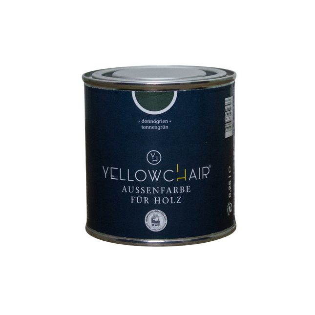 Eine Dose Tannengrün Außenfarbe von Yellowchair