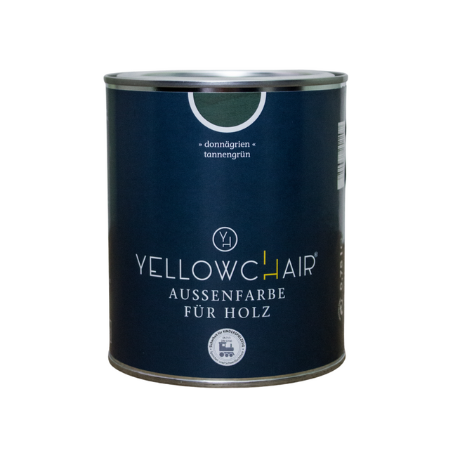Eine Dose Tannengrün Außenfarbe von Yellowchair