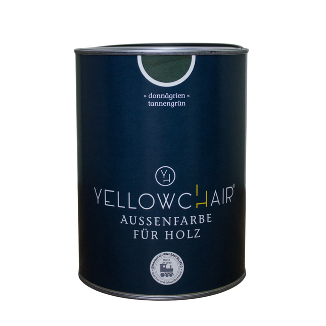 Eine Dose Tannengrün Außenfarbe von Yellowchair