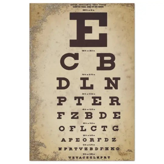 Vintage Eye Chart- Seidenpapier 18llb