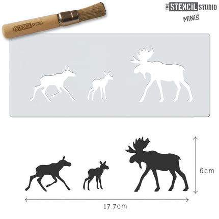 Moose Family - Rentiere - Mini Stencil