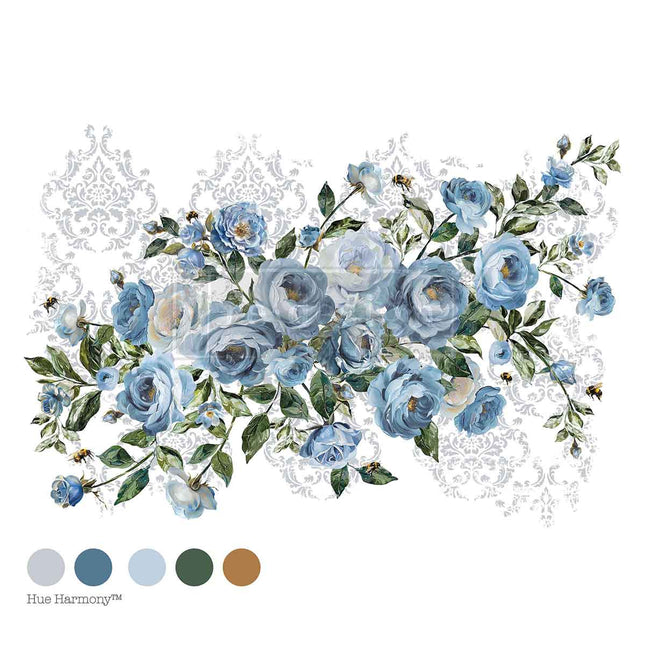 Azure Blossom Decor Transfer mit Blumen
