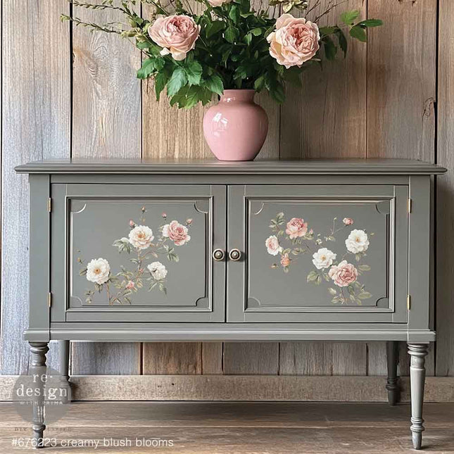Creamy Blush Blooms - Redesign  A4 Transfer