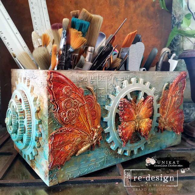 Steampunk Schmetterlinge auf Kiste