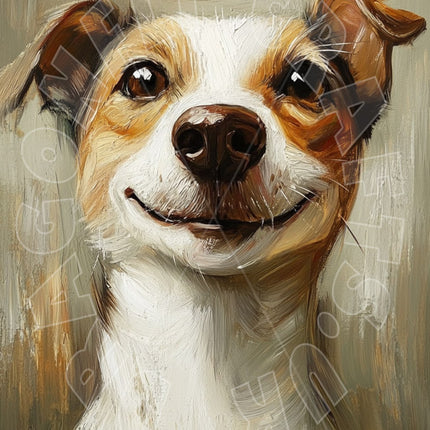 Decoupage Papier lachender Hund