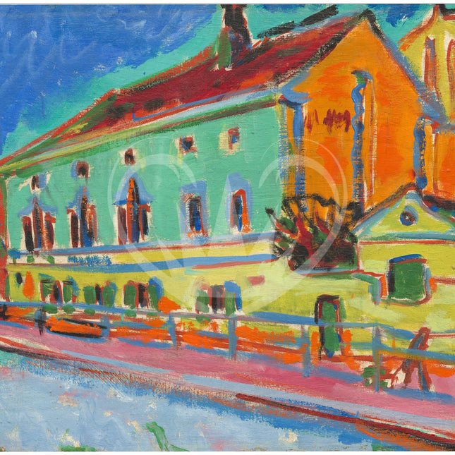 Blau Grünes Haus  Surrealisisch