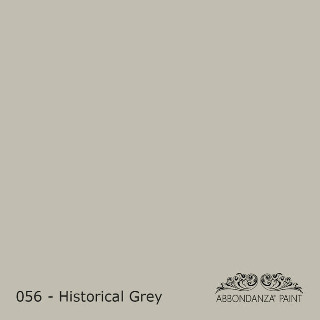 Farbmuster der Farbe Abbondanza 056 Historical Grey ein mittleres Grau mit leicht beigen Unterton.