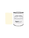 Eine Dose Abbondanza Soft Silk und ein Farbmuster für Abbondanza Farbe Creamy White Nr. 015
