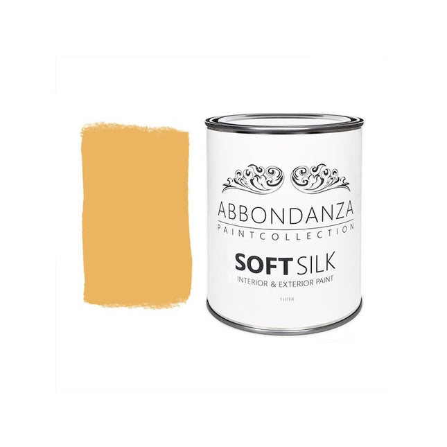 Eine Dose Abbondanza Soft Silk und ein Farbmuster für Abbondanza Farbe Sunny Beach Nr. 075