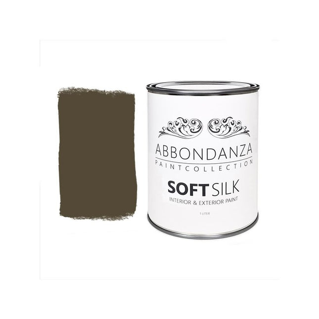 Eine Dose Abbondanza Soft Silk und ein Farbmuster für Abbondanza Farbe Cley Nr. 110