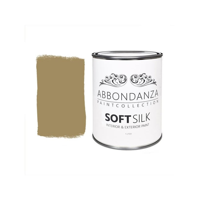 Eine Dose Abbondanza Soft Silk und ein Farbmuster für Abbondanza Farbe Sand Nr. 120