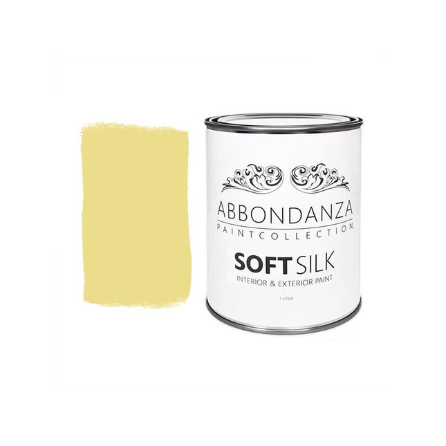 Eine Dose Abbondanza Soft Silk und ein Farbmuster für Abbondanza Farbe Vanilla Nr. 175