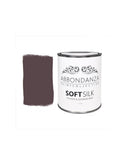 Eine Dose Abbondanza Soft Silk und ein Farbbeispiel für Abbondanza Farbe Aubergine Nr. 630