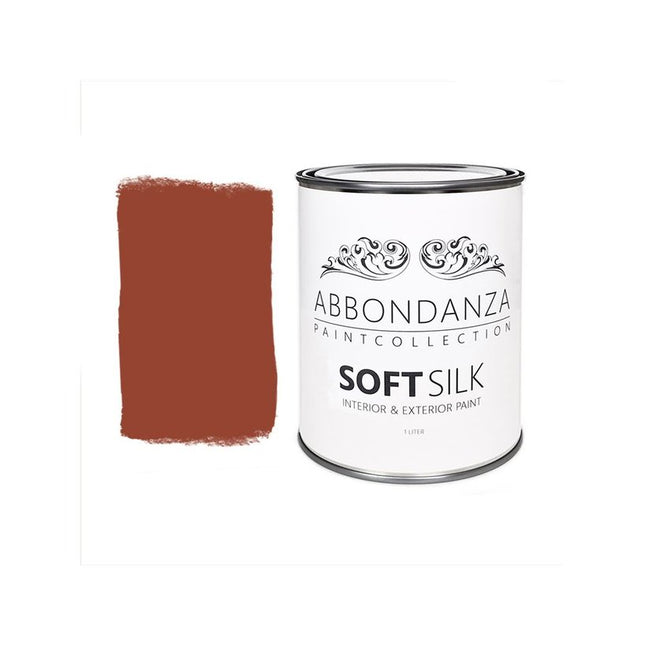 Eine Dose Abbondanza Soft Silk und ein Farbbeispiel für Abbondanza Farbe Redbush Nr. 735