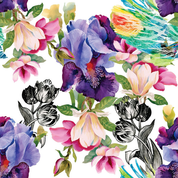Belles & Whistles - Colorful Floral with Black & White