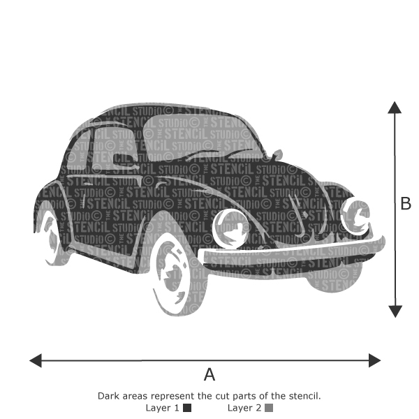 Beetle Car / Volkswagen Käfer - The Stencil Studio
