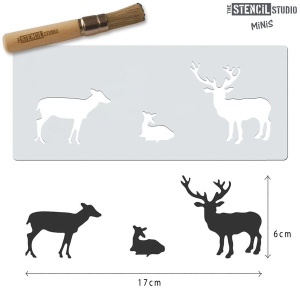 Deer Family - Hirsche - Mini Stencil