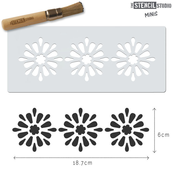 Flower Border - Blumen - Mini Stencil