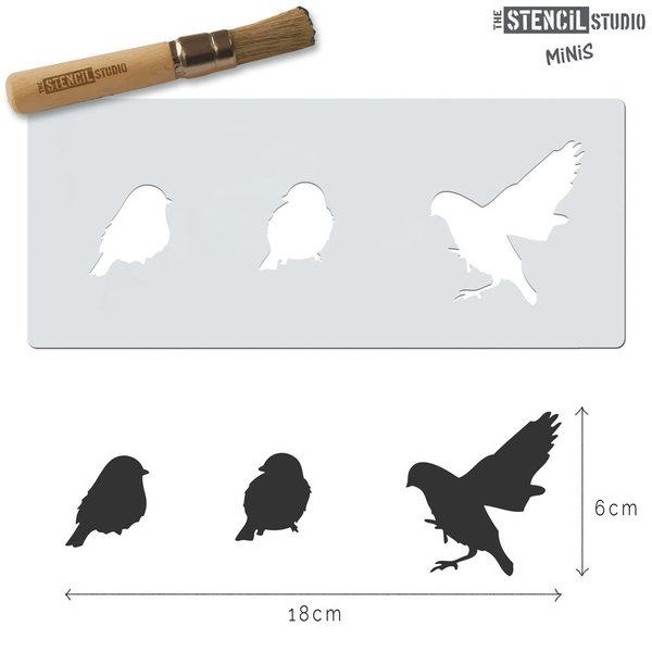 Sparrows Bird - Vögelchen - Mini Stencil